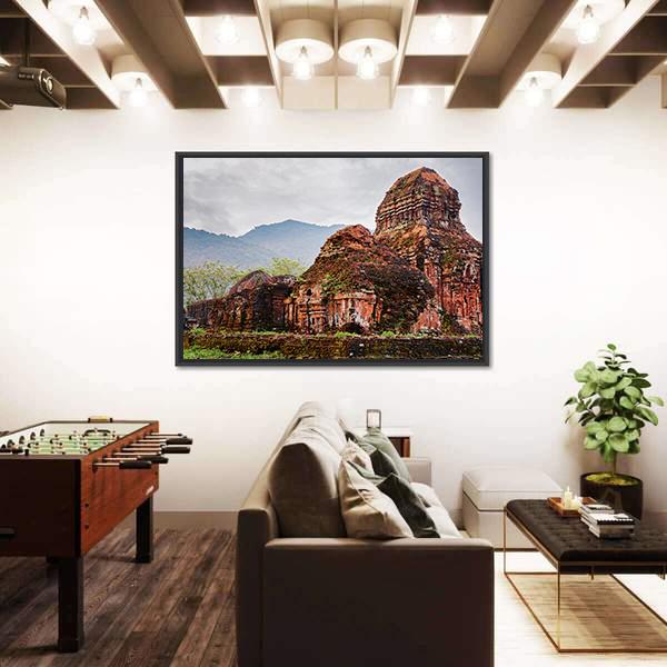 Ruins Of Old Hindu Temples Canvas Wall Art-3 Horizontal-Gallery Wrap-25" x 16"-Tiaracle