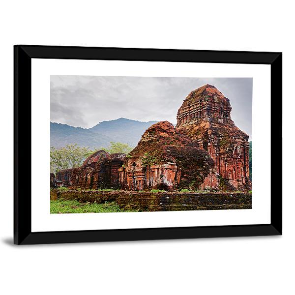 Ruins Of Old Hindu Temples Canvas Wall Art-3 Horizontal-Gallery Wrap-25" x 16"-Tiaracle