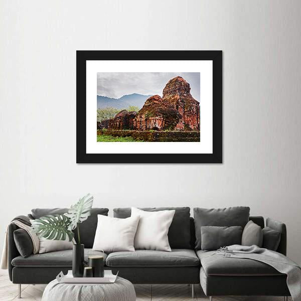 Ruins Of Old Hindu Temples Canvas Wall Art-3 Horizontal-Gallery Wrap-25" x 16"-Tiaracle