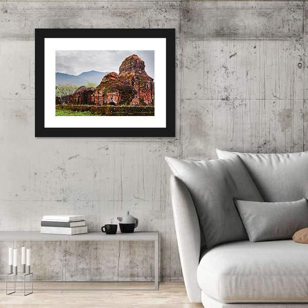 Ruins Of Old Hindu Temples Canvas Wall Art-3 Horizontal-Gallery Wrap-25" x 16"-Tiaracle