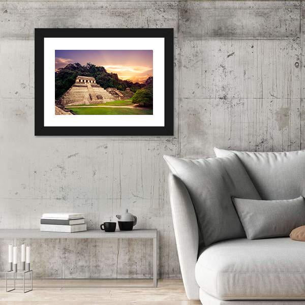 Ruins Of Palenque In Mexico Canvas Wall Art-5 Horizontal-Gallery Wrap-22" x 12"-Tiaracle