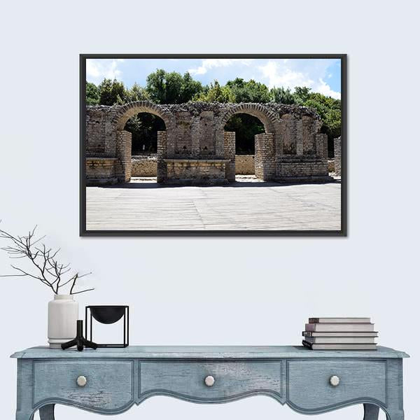 Ruins of Buthrotum In Albania Canvas Wall Art-1 Piece-Floating Frame-24" x 16"-Tiaracle