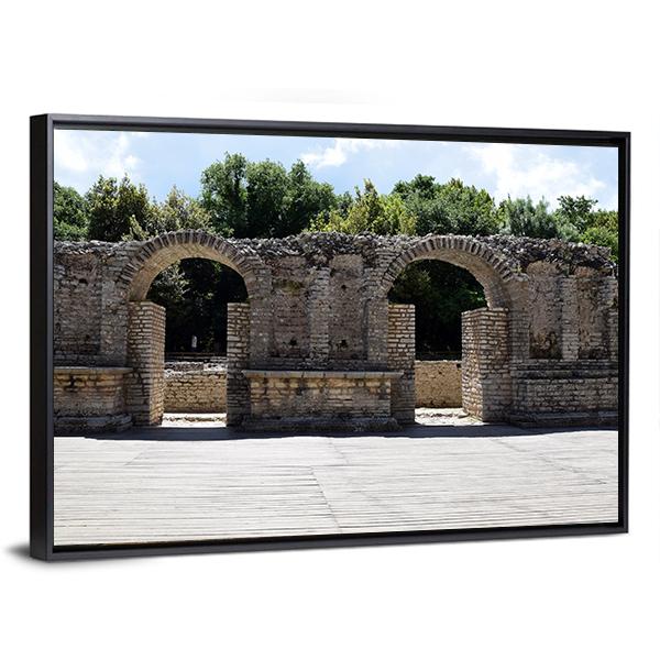 Ruins of Buthrotum In Albania Canvas Wall Art-3 Horizontal-Gallery Wrap-25" x 16"-Tiaracle