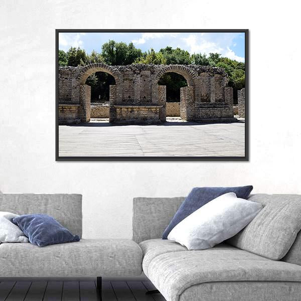 Ruins of Buthrotum In Albania Canvas Wall Art-3 Horizontal-Gallery Wrap-25" x 16"-Tiaracle