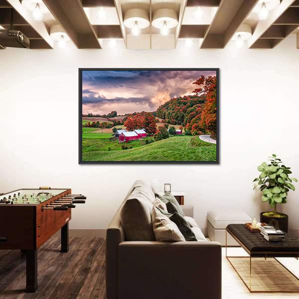 Rural Autumn Jenne Farm In Vermont USA Canvas Wall Art-3 Horizontal-Gallery Wrap-25" x 16"-Tiaracle