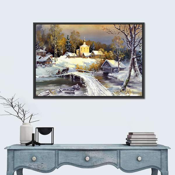 Rural Landscape Canvas Wall Art-1 Piece-Floating Frame-24" x 16"-Tiaracle