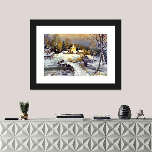 Rural Landscape Canvas Wall Art-1 Piece-Framed Print-20" x 16"-Tiaracle