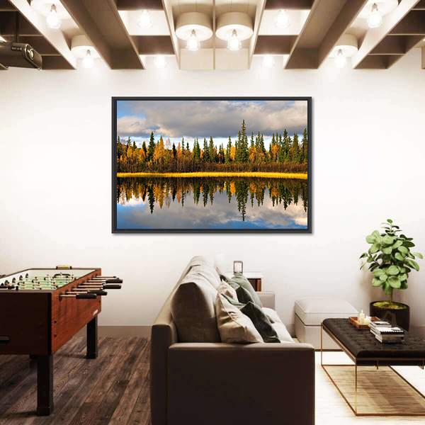 Rural Scandinavian Landscape Canvas Wall Art-1 Piece-Floating Frame-24" x 16"-Tiaracle