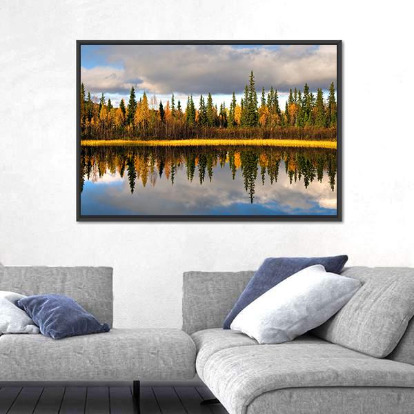 Rural Scandinavian Landscape Canvas Wall Art-5 Horizontal-Gallery Wrap-22" x 12"-Tiaracle