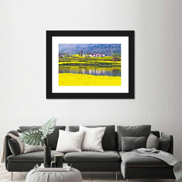 Rural Spring Scenery Canvas Wall Art-1 Piece-Framed Print-20" x 16"-Tiaracle