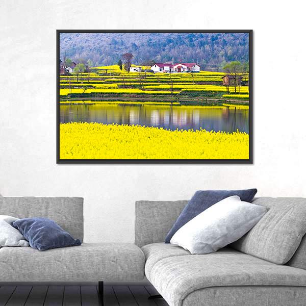 Rural Spring Scenery Canvas Wall Art-5 Horizontal-Gallery Wrap-22" x 12"-Tiaracle