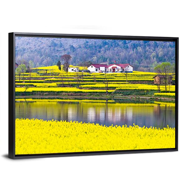 Rural Spring Scenery Canvas Wall Art-5 Horizontal-Gallery Wrap-22" x 12"-Tiaracle