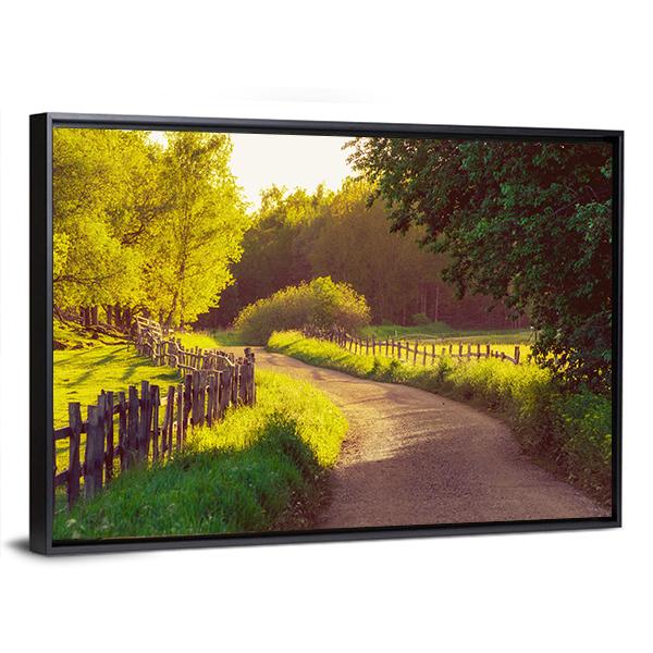 Rural Sweden Summer Sunny Landscape Canvas Wall Art-3 Horizontal-Gallery Wrap-25" x 16"-Tiaracle
