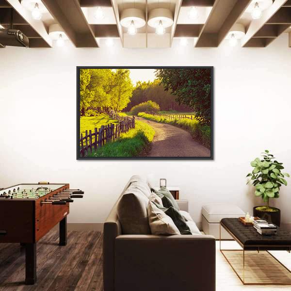 Rural Sweden Summer Sunny Landscape Canvas Wall Art-3 Horizontal-Gallery Wrap-25" x 16"-Tiaracle