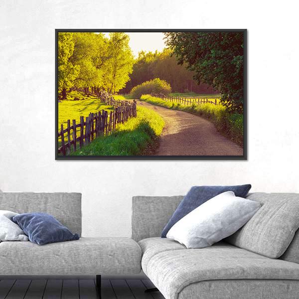 Rural Sweden Summer Sunny Landscape Canvas Wall Art-3 Horizontal-Gallery Wrap-25" x 16"-Tiaracle