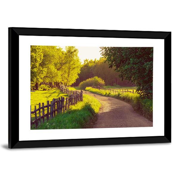 Rural Sweden Summer Sunny Landscape Canvas Wall Art-3 Horizontal-Gallery Wrap-25" x 16"-Tiaracle