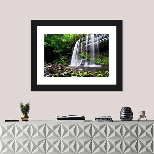 Russell Falls In Tasmania Australia Canvas Wall Art-1 Piece-Framed Print-20" x 16"-Tiaracle