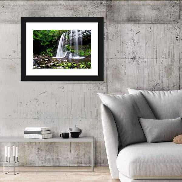 Russell Falls In Tasmania Australia Canvas Wall Art-3 Horizontal-Gallery Wrap-25" x 16"-Tiaracle