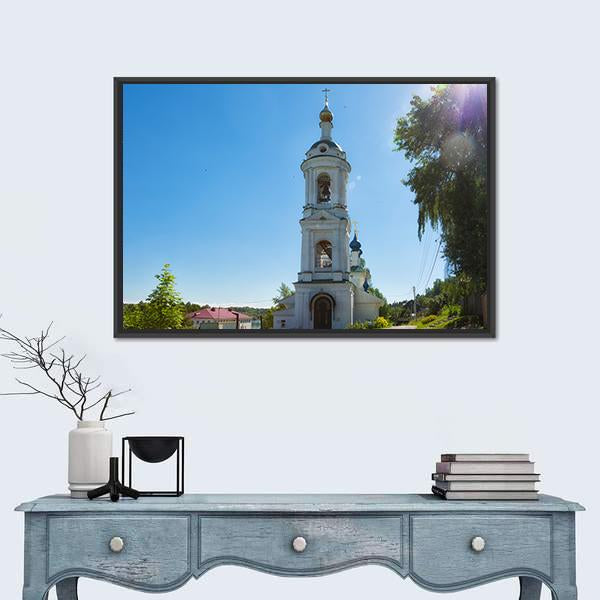 Russia City Of Ples St. Varvara Church Canvas Wall Art-1 Piece-Floating Frame-24" x 16"-Tiaracle