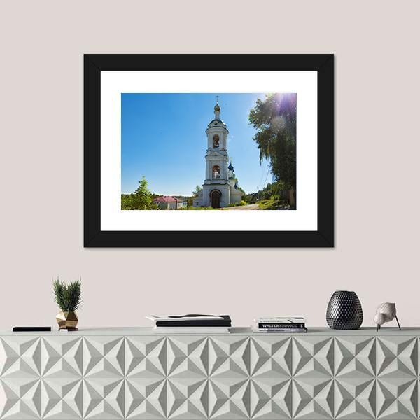 Russia City Of Ples St. Varvara Church Canvas Wall Art-1 Piece-Framed Print-20" x 16"-Tiaracle