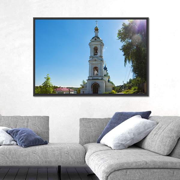 Russia City Of Ples St. Varvara Church Canvas Wall Art-3 Horizontal-Gallery Wrap-25" x 16"-Tiaracle