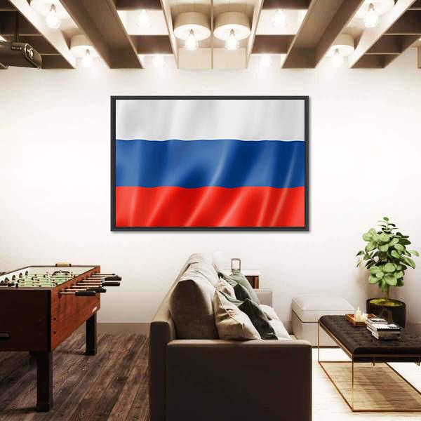 Russia Flag Canvas Wall Art-1 Piece-Floating Frame-24" x 16"-Tiaracle