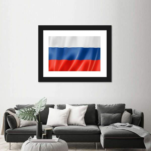 Russia Flag Canvas Wall Art-1 Piece-Framed Print-20" x 16"-Tiaracle