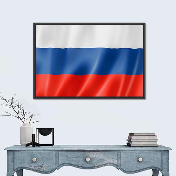 Russia Flag Canvas Wall Art-5 Horizontal-Gallery Wrap-22" x 12"-Tiaracle