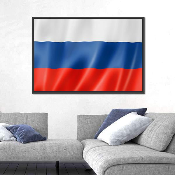 Russia Flag Canvas Wall Art-5 Horizontal-Gallery Wrap-22" x 12"-Tiaracle