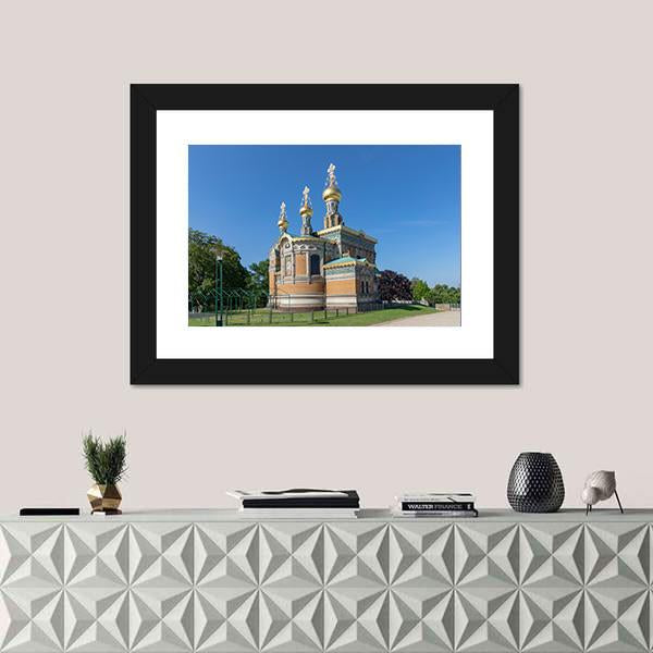 Russian Chapel In Darmstadt Germany Canvas Wall Art-1 Piece-Framed Print-20" x 16"-Tiaracle