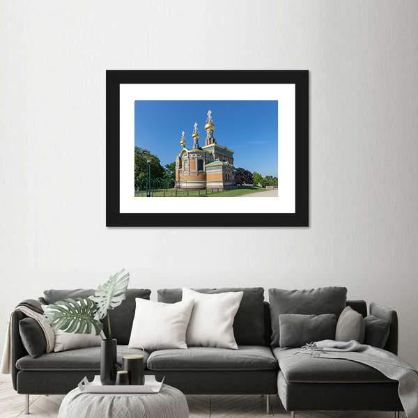 Russian Chapel In Darmstadt Germany Canvas Wall Art-5 Horizontal-Gallery Wrap-22" x 12"-Tiaracle