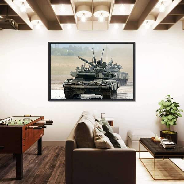 Russian Tank T-90 Canvas Wall Art-3 Horizontal-Gallery Wrap-25" x 16"-Tiaracle