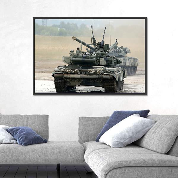 Russian Tank T-90 Canvas Wall Art-3 Horizontal-Gallery Wrap-25" x 16"-Tiaracle