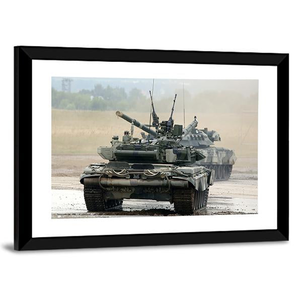 Russian Tank T-90 Canvas Wall Art-3 Horizontal-Gallery Wrap-25" x 16"-Tiaracle