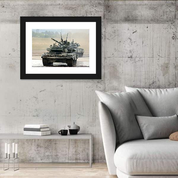 Russian Tank T-90 Canvas Wall Art-3 Horizontal-Gallery Wrap-25" x 16"-Tiaracle