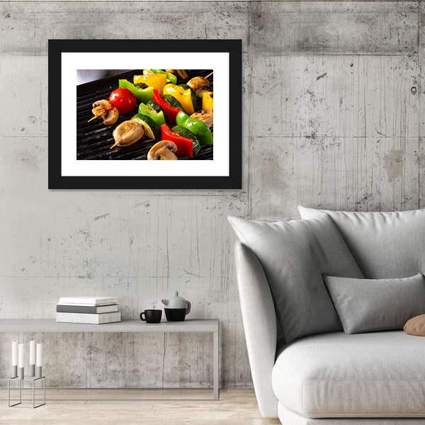 Rustic Vegetable Shashlik Canvas Wall Art-5 Horizontal-Gallery Wrap-22" x 12"-Tiaracle