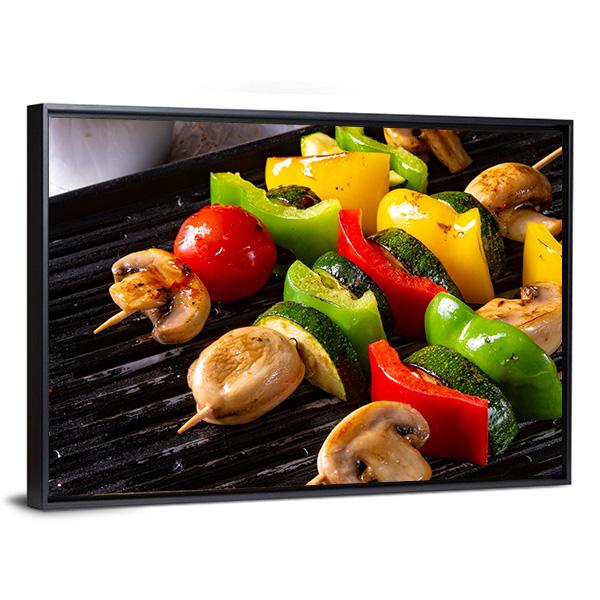 Rustic Vegetable Shashlik Canvas Wall Art-5 Horizontal-Gallery Wrap-22" x 12"-Tiaracle
