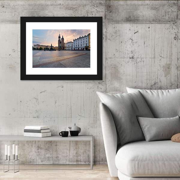 Rynek Square In Krakow Canvas Wall Art-3 Horizontal-Gallery Wrap-25" x 16"-Tiaracle
