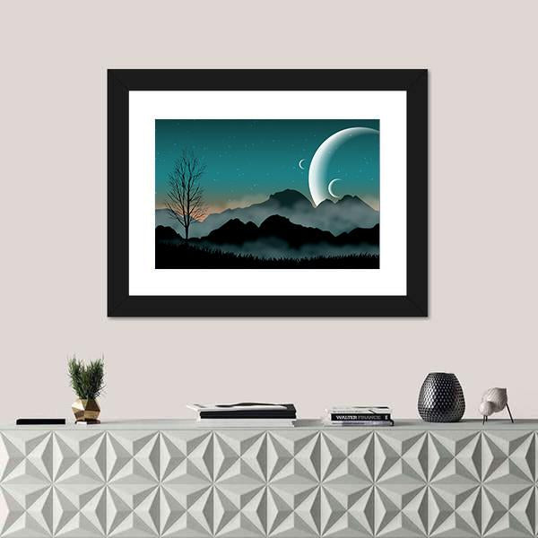 SF Space Night Sky Canvas Wall Art-5 Horizontal-Gallery Wrap-22" x 12"-Tiaracle