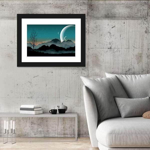 SF Space Night Sky Canvas Wall Art-5 Horizontal-Gallery Wrap-22" x 12"-Tiaracle