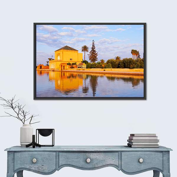 Saadian Garden In Morocco Canvas Wall Art-1 Piece-Floating Frame-24" x 16"-Tiaracle