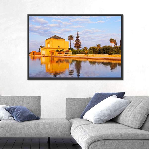 Saadian Garden In Morocco Canvas Wall Art-3 Horizontal-Gallery Wrap-25" x 16"-Tiaracle