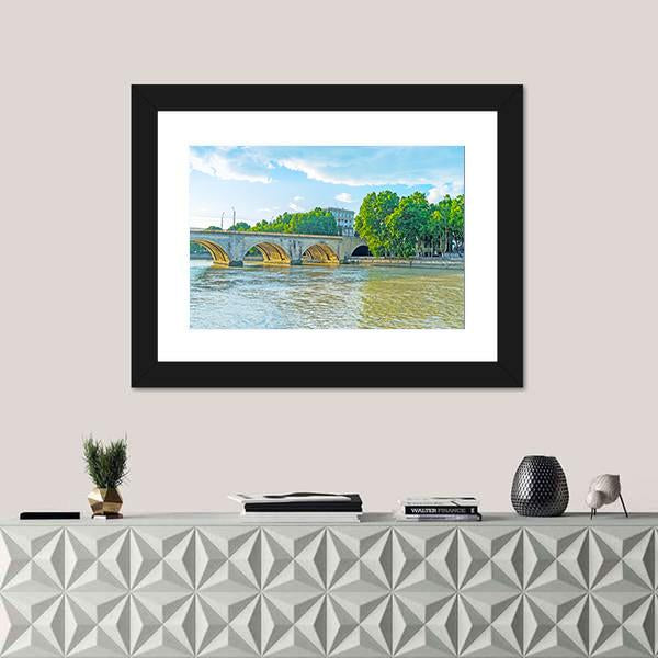 Saarbrucken Bridge Over Kura River Canvas Wall Art-1 Piece-Framed Print-20" x 16"-Tiaracle