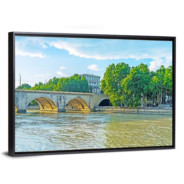 Saarbrucken Bridge Over Kura River Canvas Wall Art-3 Horizontal-Gallery Wrap-25" x 16"-Tiaracle