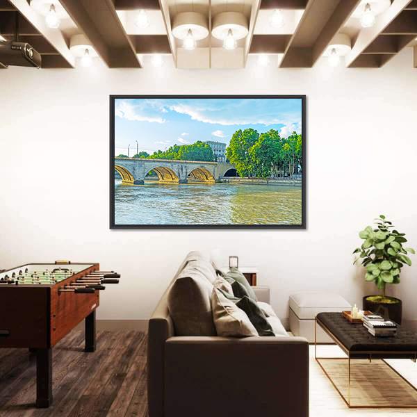 Saarbrucken Bridge Over Kura River Canvas Wall Art-3 Horizontal-Gallery Wrap-25" x 16"-Tiaracle