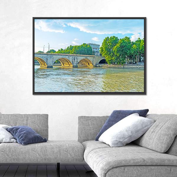 Saarbrucken Bridge Over Kura River Canvas Wall Art-3 Horizontal-Gallery Wrap-25" x 16"-Tiaracle