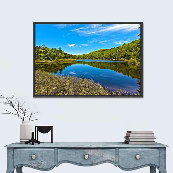 Sacacomie In Quebec Canvas Wall Art-3 Horizontal-Gallery Wrap-25" x 16"-Tiaracle