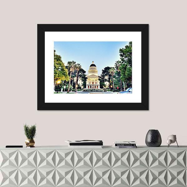 Sacramento State Capitol Building Canvas Wall Art-1 Piece-Framed Print-20" x 16"-Tiaracle