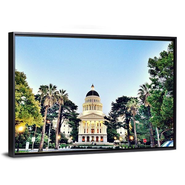 Sacramento State Capitol Building Canvas Wall Art-3 Horizontal-Gallery Wrap-25" x 16"-Tiaracle