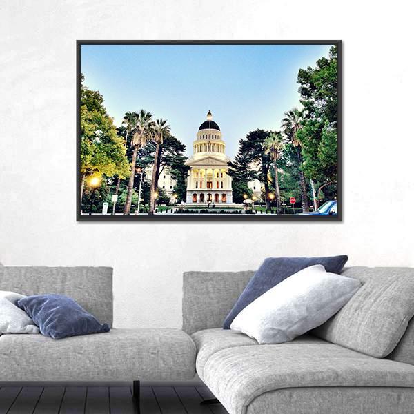 Sacramento State Capitol Building Canvas Wall Art-3 Horizontal-Gallery Wrap-25" x 16"-Tiaracle
